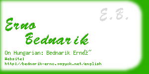 erno bednarik business card